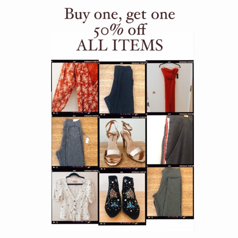 SALE: Buy one Get one 50% off